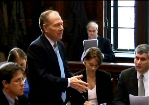 Alinghi’s Barry Ostrager makes a point at the New York Supreme Court Hearing  © George Layton